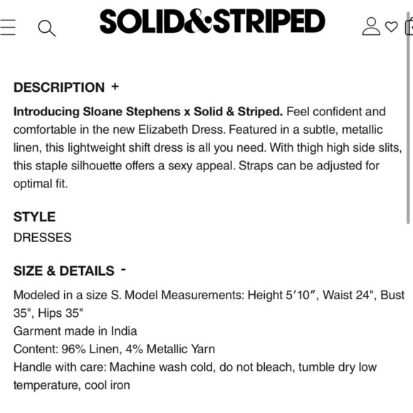 Solid & Striped Sloane Stephens The Elizabeth Dress Linen Midi - Picture 2 of 11